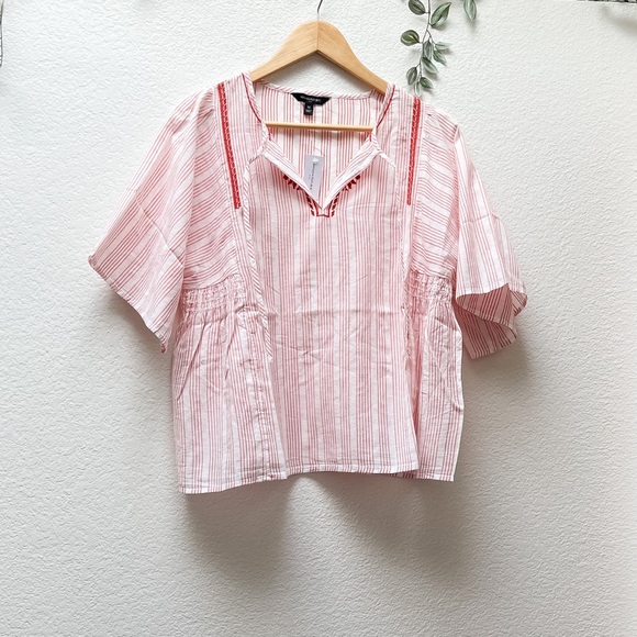 LAST CALL, lowest price 🪩 Banana Republic | Striped Tie-Neck Blouse - Picture 2 of 2